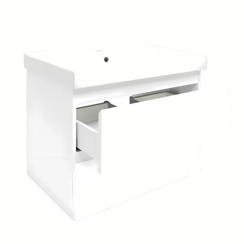 Viseća kupaonski ormarić s keramičkim umivaonikom SAT B-Way 1 u sjajnoj bijeloj boji