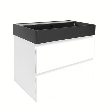 Viseća kupaonski ormarić s keramičkim umivaonikom SAT B-Way 1 u sjajnoj bijeloj boji, 79x50x45 cm.