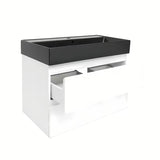 Viseća kupaonski ormarić s keramičkim umivaonikom SAT B-Way 1 u sjajnoj bijeloj boji, 79x50x45 cm.