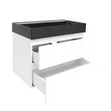 Viseća kupaonski ormarić s keramičkim umivaonikom SAT B-Way 1 u sjajnoj bijeloj boji, 79x50x45 cm.