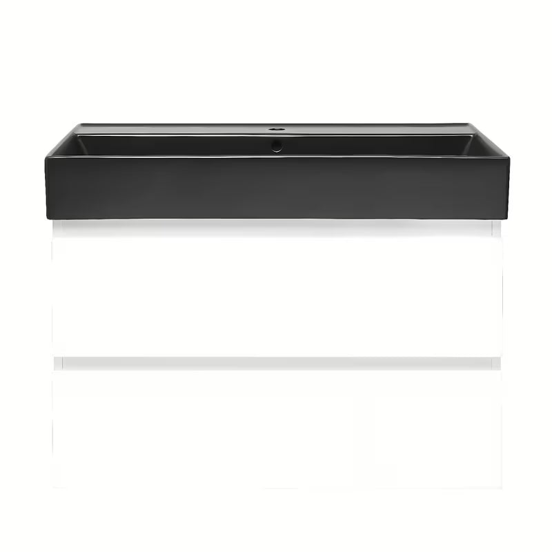 Viseća kupaonski ormarić s keramičkim umivaonikom SAT B-Way 1 u sjajnoj bijeloj boji, 79x50x45 cm.