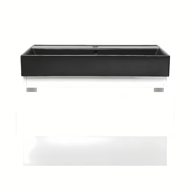 Viseća kupaonski ormarić s keramičkim umivaonikom SAT B-Way 1 u sjajnoj bijeloj boji, 79x50x45 cm.