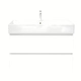 Viseća ormarić s keramičkim umivaonikom SAT B-Way 1 u sjajnoj bijeloj boji s dvije ladice.