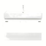 Viseća ormarić s keramičkim umivaonikom SAT B-Way 1 u sjajnoj bijeloj boji s dvije ladice.