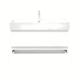 Viseća ormarić s keramičkim umivaonikom SAT B-Way 1 u sjajnoj bijeloj boji s dvije ladice.