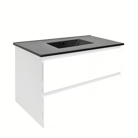 Viseća kupaonski ormarić s umivaonikom SAT B-Way 1 u sjajnoj bijeloj boji s dvije ladice