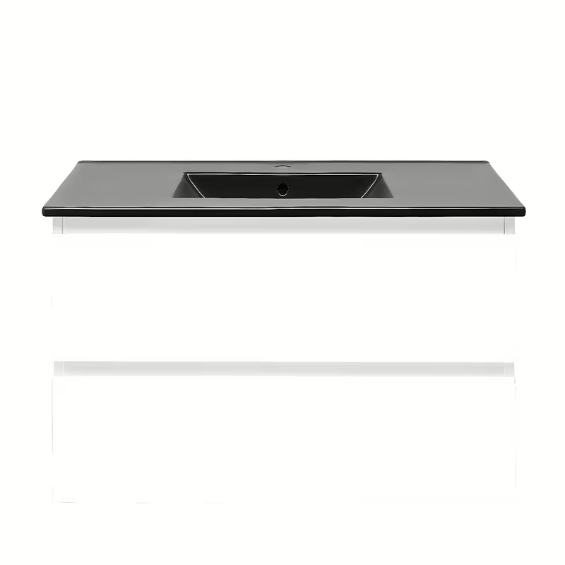 Viseća kupaonski ormarić s umivaonikom SAT B-Way 1 u sjajnoj bijeloj boji s dvije ladice