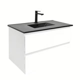 Viseća kupaonski ormarić SAT B-Way 1 s umivaonikom u bijelom sjaju s dvije ladice