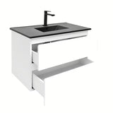 Viseća kupaonski ormarić SAT B-Way 1 s umivaonikom u sjajnoj bijeloj boji s dvije ladice