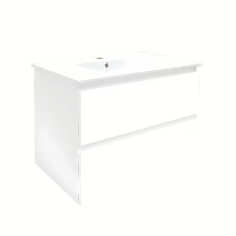 Viseća kupaonski ormarić s umivaonikom SAT B-Way 1 u bijelom sjaju s dvije ladice