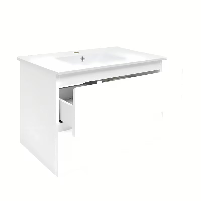 Viseća kupaonski ormarić s umivaonikom SAT B-Way 1 u bijelom sjaju s dvije ladice