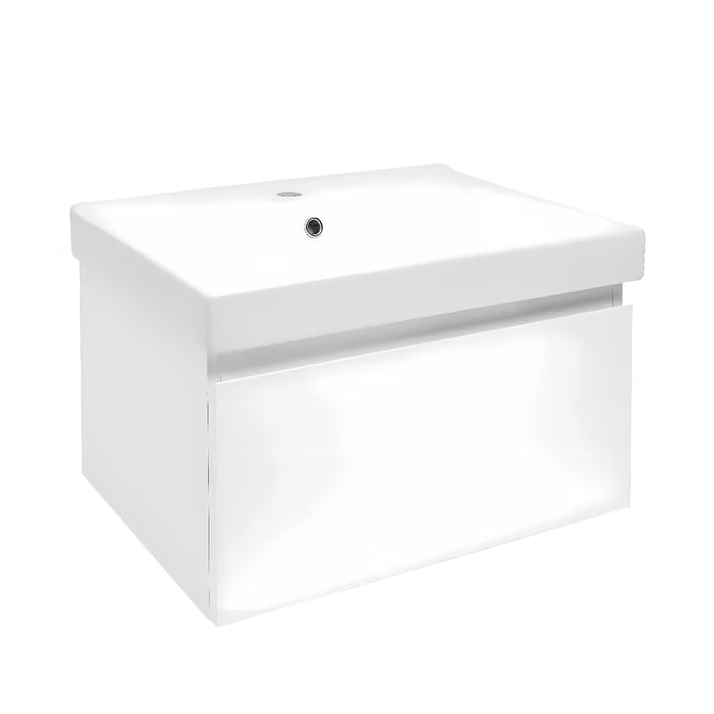 Viseća kupaonski ormarić s keramičkim umivaonikom SAT B-Way 1 u bijelom sjaju