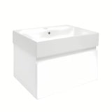 Viseća kupaonski ormarić SAT B-Way 1 s keramičkim umivaonikom u bijelom sjaju, 59x30x45 cm