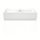 Viseća kupaonski ormarić SAT B-Way 1 s keramičkim umivaonikom u bijelom sjaju, 59x30x45 cm