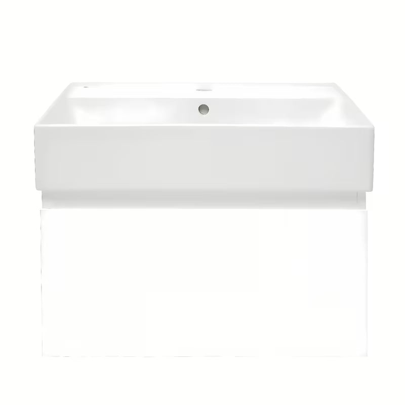 Viseća kupaonski ormarić SAT B-Way 1 s keramičkim umivaonikom u bijelom sjaju, 59x30x45 cm