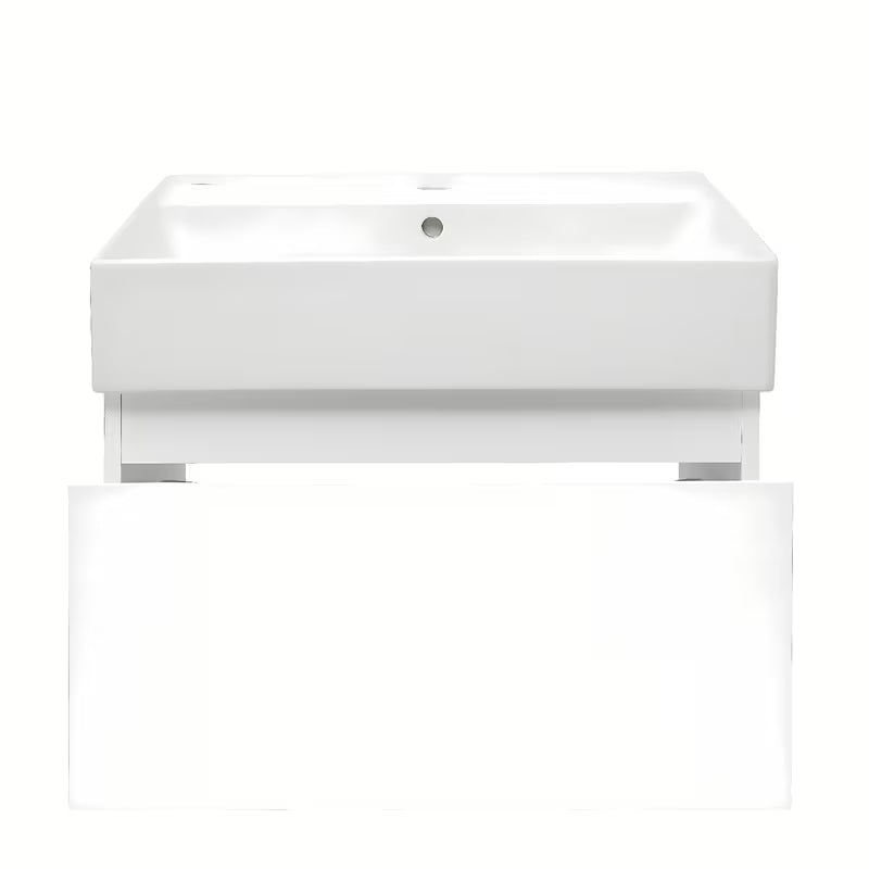 Viseća kupaonski ormarić SAT B-Way 1 s keramičkim umivaonikom u bijelom sjaju, 59x30x45 cm