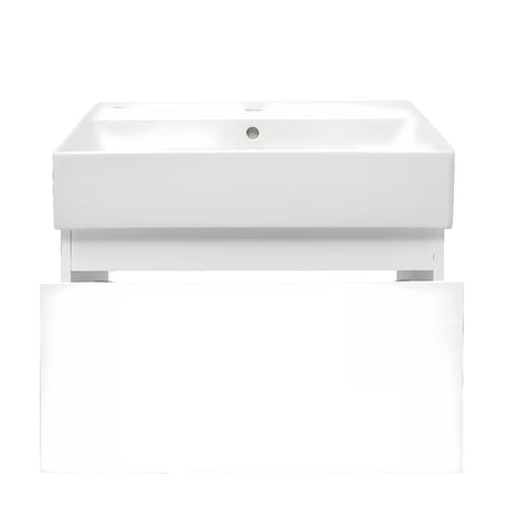 Viseća kupaonski ormarić SAT B-Way 1 s keramičkim umivaonikom u bijelom sjaju, 59x30x45 cm