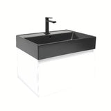 Viseća kupaonski ormarić s keramičkim umivaonikom SAT B-Way u bijelom sjaju 59x45x30 cm