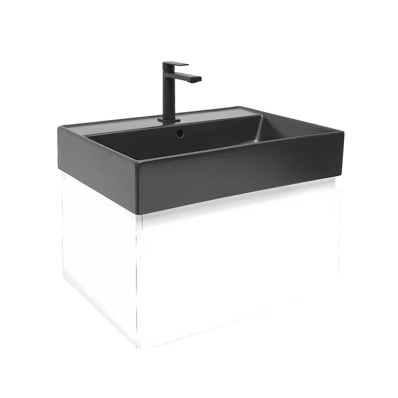 Viseća kupaonski ormarić s keramičkim umivaonikom SAT B-Way u bijelom sjaju 59x45x30 cm