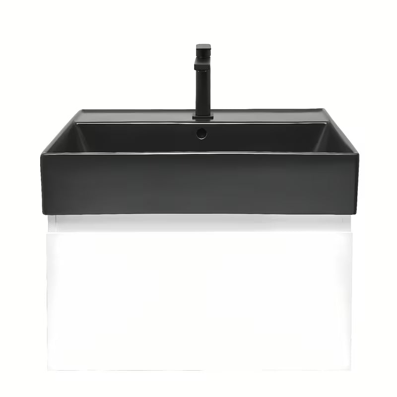 Viseća kupaonski ormarić s keramičkim umivaonikom SAT B-Way u bijelom sjaju 59x45x30 cm