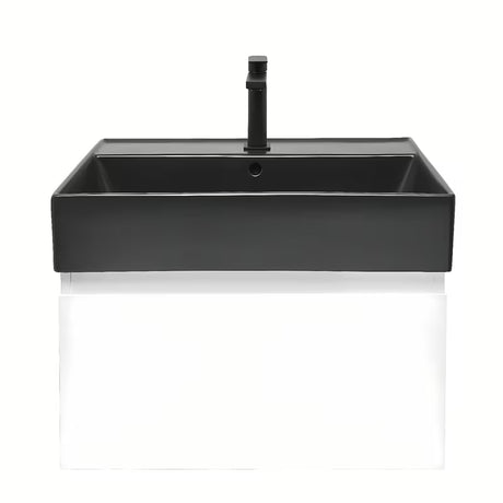 Viseća kupaonski ormarić s keramičkim umivaonikom SAT B-Way u bijelom sjaju 59x45x30 cm