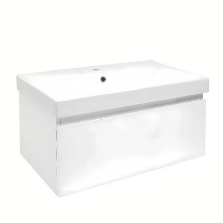 Viseća kupaonski ormarić SAT B-Way 1 s keramičkim umivaonikom u sjajno bijeloj boji