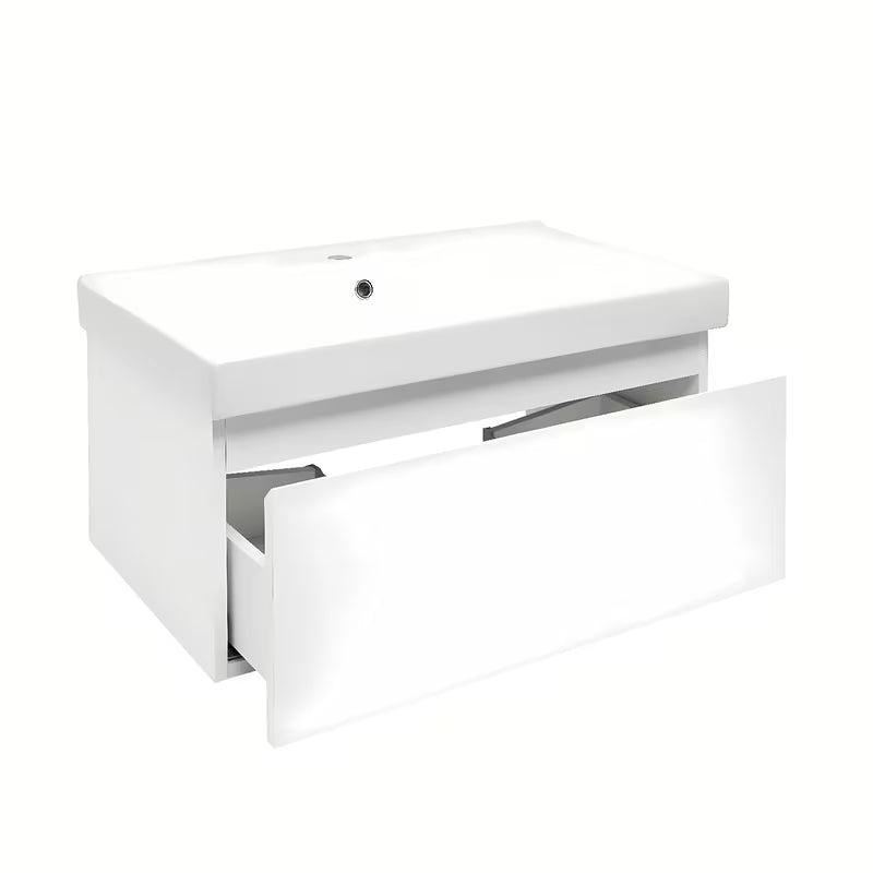 Viseća kupaonski ormarić SAT B-Way 1 s keramičkim umivaonikom u sjajno bijeloj boji