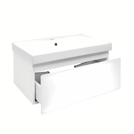 Viseća kupaonski ormarić SAT B-Way 1 s keramičkim umivaonikom u sjajno bijeloj boji