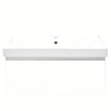 Viseća kupaonski ormarić SAT B-Way 1 s keramičkim umivaonikom u sjajno bijeloj boji