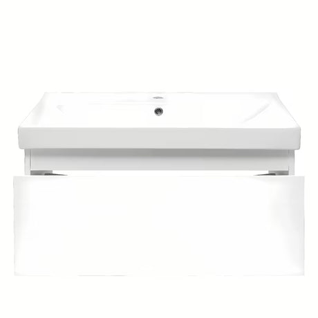 Viseća kupaonski ormarić SAT B-Way 1 s keramičkim umivaonikom u sjajno bijeloj boji