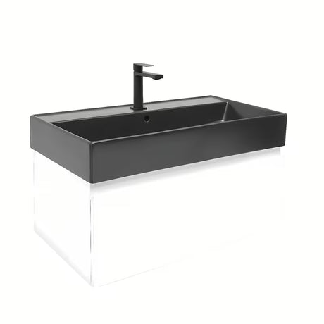 Viseća kupaonski ormarić s keramičkim umivaonikom SAT B-Way 1 u sjajno bijeloj boji 79x45x30 cm.