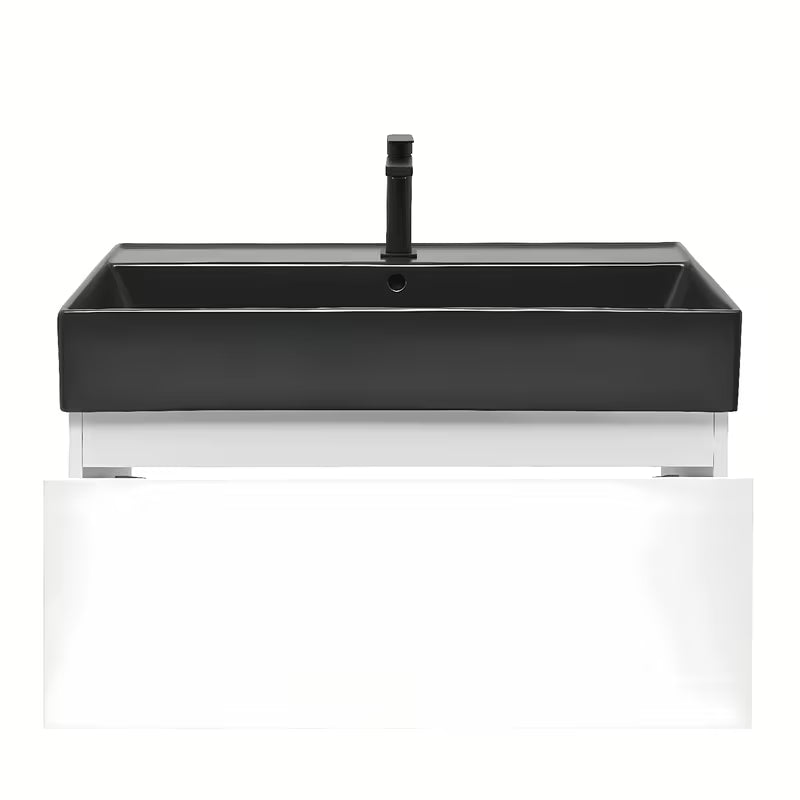 Viseća kupaonski ormarić s keramičkim umivaonikom SAT B-Way 1 u sjajno bijeloj boji 79x45x30 cm.