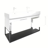 Viseća ormarić SAT B-Way s dvostrukim umivaonikom u sjajno bijeloj boji 119x45x30 cm