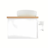 Viseća kupaonski ormarić SAT B-Way u bijelom sjaju s pokrovnom pločom u dekoru hrasta i s dvama umivaonicima na ploču.