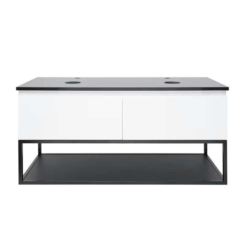 Viseća kupaonski ormarić SAT B-Way s pokrovnom pločom u bijeloj boji i sjajnoj završnoj obradi