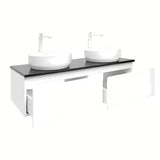 Viseća kupaonski ormarić SAT B-Way 119x45x30 cm u sjajnoj bijeloj boji s pokrovnom pločom