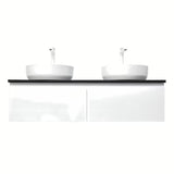 Viseća kupaonski ormarić SAT B-Way 119x45x30 cm u sjajnoj bijeloj boji s pokrovnom pločom