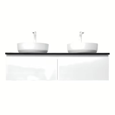 Viseća kupaonski ormarić SAT B-Way 119x45x30 cm u sjajnoj bijeloj boji s pokrovnom pločom