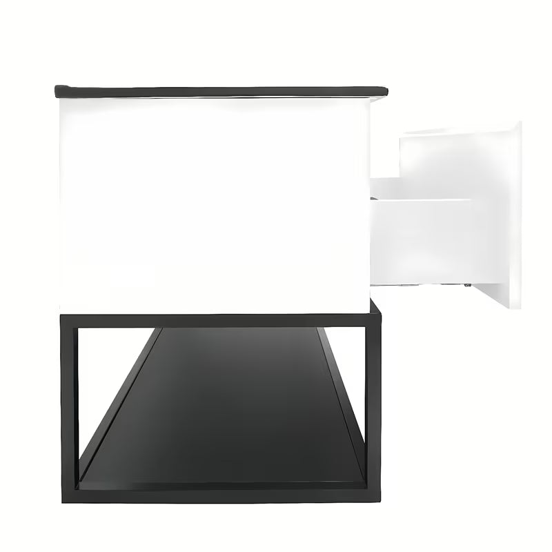 Viseća kupaonski ormarić SAT B-Way u sjajno bijeloj boji s granitnom pokrovnom pločom