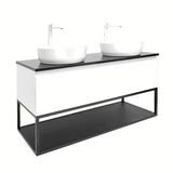 Viseća kupaonski ormarić SAT B-Way u bijeloj sjajnoj boji s granitnom pokrovnom pločom