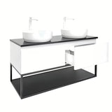 Viseća kupaonski ormarić SAT B-Way u bijeloj sjajnoj boji s granitnom pokrovnom pločom