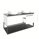 Viseća kupaonski ormarić SAT B-Way u bijeloj sjajnoj boji s granitnom pokrovnom pločom