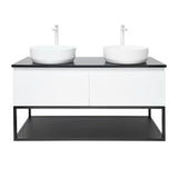 Viseća kupaonski ormarić SAT B-Way u bijeloj sjajnoj boji s granitnom pokrovnom pločom