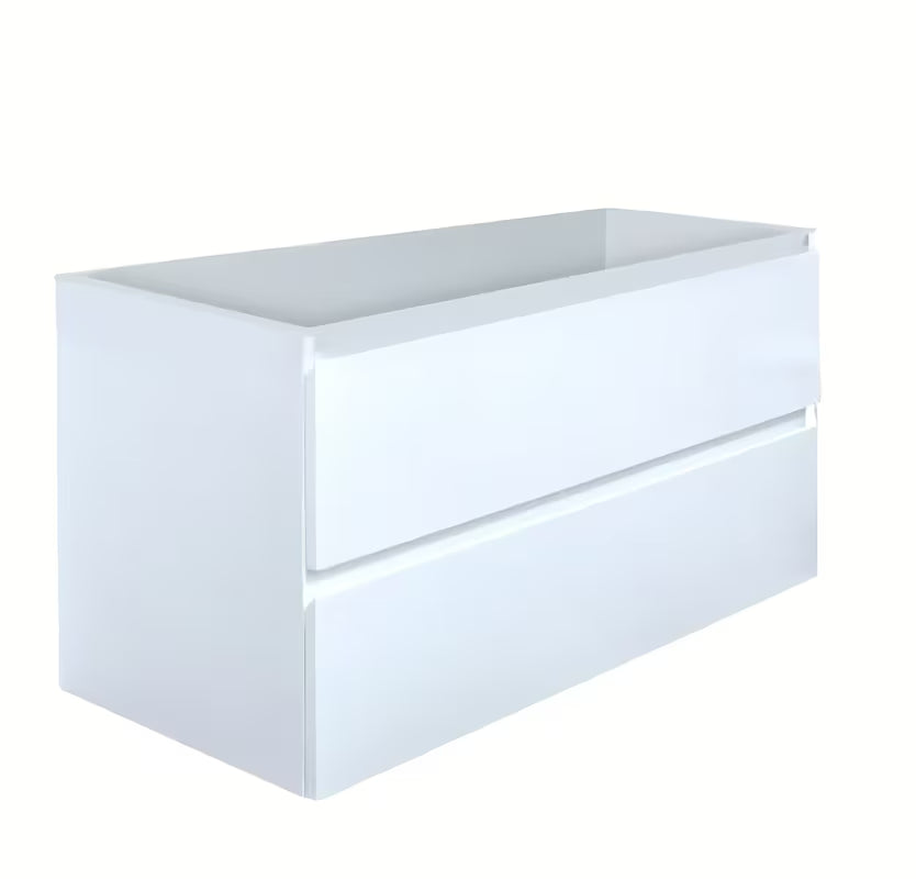 Viseća kupaonski ormarić SAT B-Way u sjajnoj bijeloj boji s pokrovnom pločom u dekoru hrasta