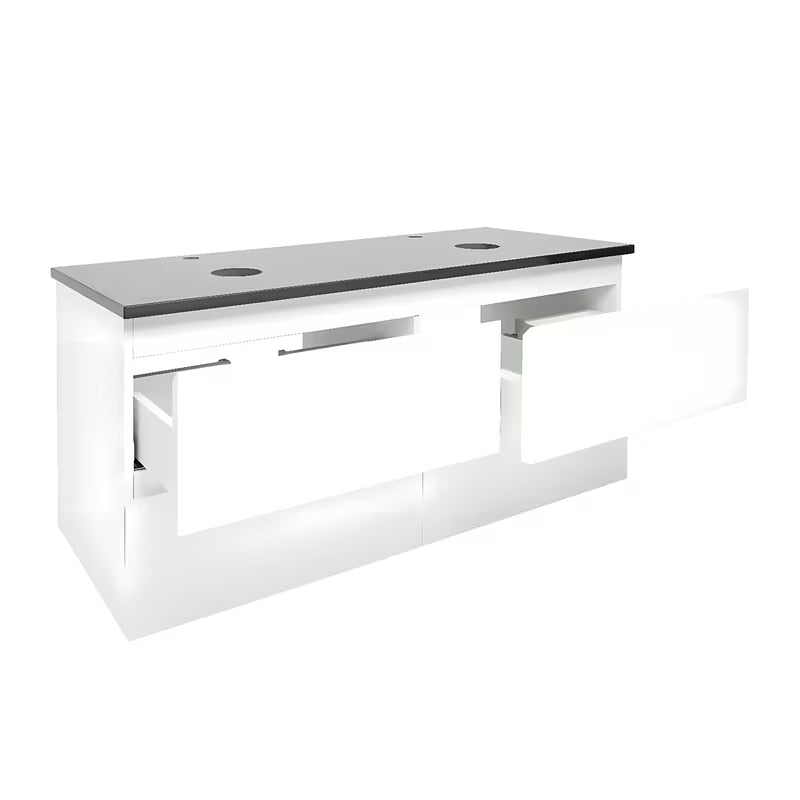 Viseća kupaonski ormarić SAT B-Way u bijeloj boji sa sjajnom završnom obradom s pokrovnom pločom