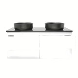 Viseća kupaonski ormarić SAT B-Way u bijeloj boji, sjajna izvedba s pokrovnom pločom