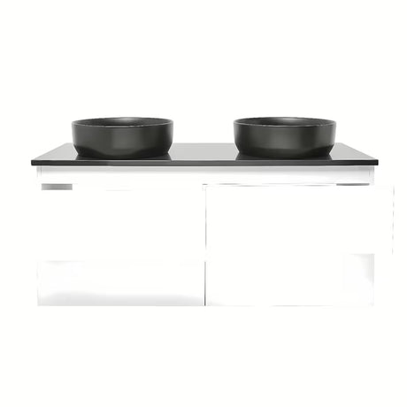 Viseća kupaonski ormarić SAT B-Way u bijeloj boji, sjajna izvedba s pokrovnom pločom