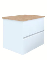 Viseća kupaonski ormarić SAT B-Way u sjajnoj bijeloj boji s pokrovnom pločom u dekoru hrasta