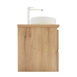 Viseća kupaonski ormarić SAT B-Way u dekoru hrasta s mat površinom i dva umivaonika