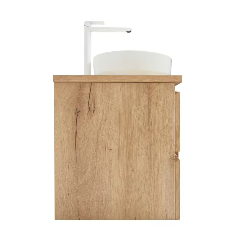 Viseća kupaonski ormarić SAT B-Way u dekoru hrasta s mat površinom i dva umivaonika